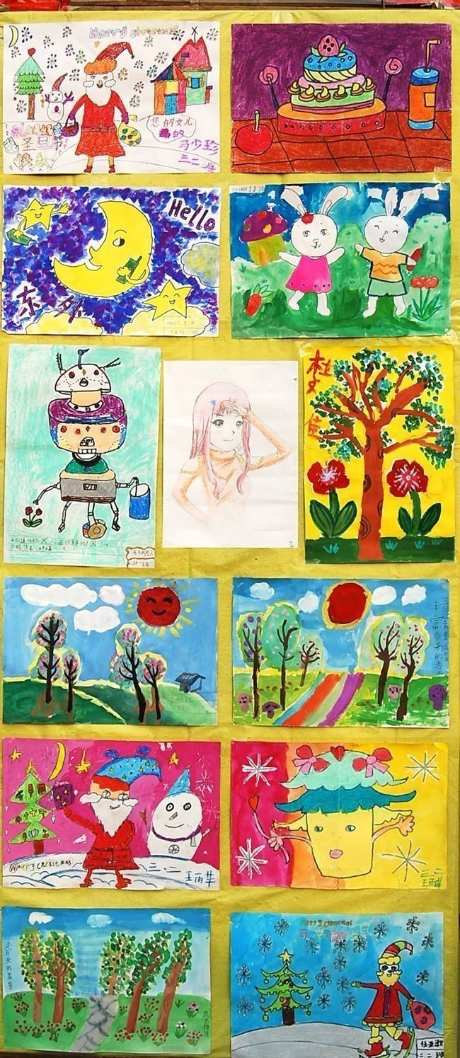 洛陽東方外國語學校圣誕節(jié)畫展
