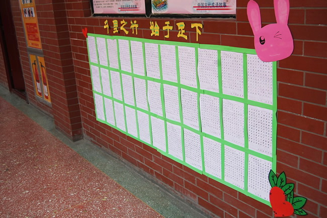 洛陽(yáng)東方外國(guó)語(yǔ)學(xué)校班級(jí)寫(xiě)字墻