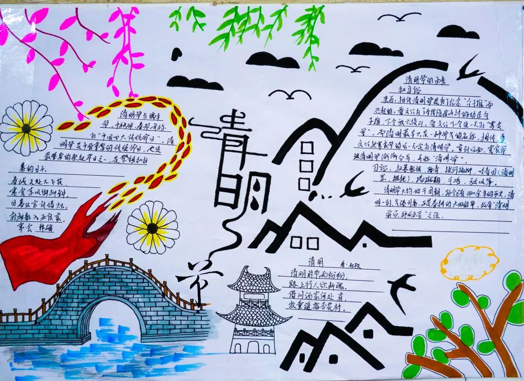 經(jīng)典研習，文明緬懷｜洛陽東外初中部清明節(jié)手抄報展示活動